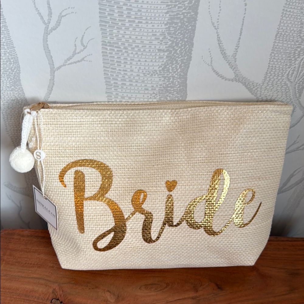 NWT Bride Gold and Cream Pouch